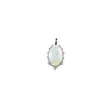 Mother of Pearl and Pave Diamond Art Deco Pendant