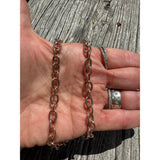 Round Rose Gold Link Chain Necklace with Diamond Clasp