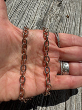 Round Rose Gold Link Chain Necklace with Diamond Clasp