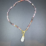Pearl Teardrop Pendant with Pave Diamond Cap