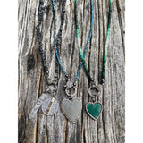 Green Emerald Ombré Beaded Necklace with Pave Diamond Clasp
