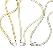 Long Shell and Bone Beaded Necklace with Diamond Clasp