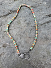 Spiny Oyster Heishi Beaded Necklace with Diamond Clasp