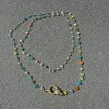 Mixed Opal Beaded Necklace with Diamond Clasp