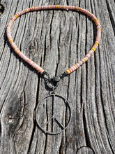 Peachy Pink Opal Beaded Necklace With Diamond Clasp