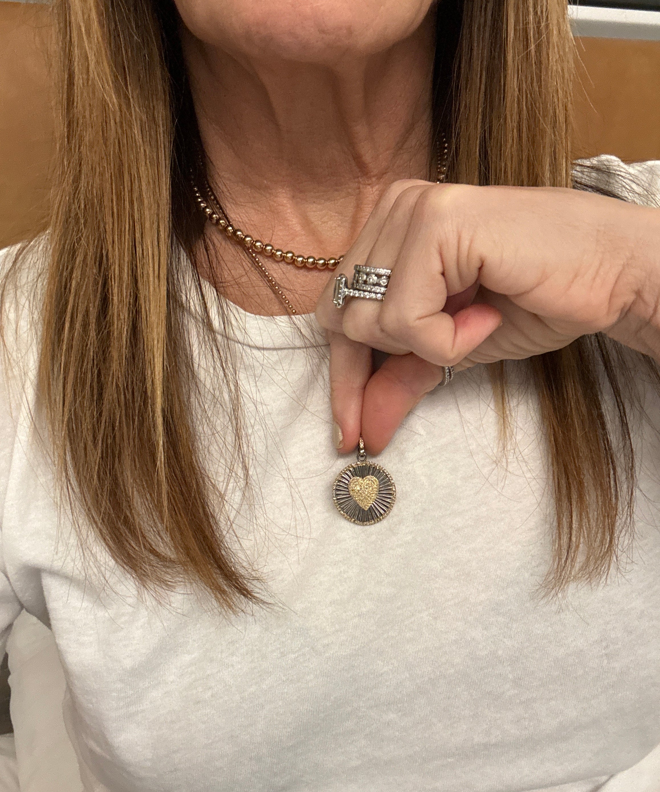 Round Fluted Heart Pendant