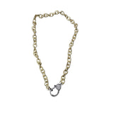 Lightweight Gold Round Link Chain with Pave Diamond Clasp