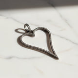 Pave Diamond Open Heart Pendant