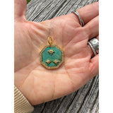 Iron Mountain Turquoise and Pave Diamond Pendants