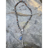 Pietersite Beaded Necklace with Pave Diamond Clasp