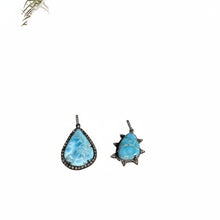 Larimar and Diamond Pendants