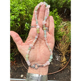 Aquamarine Beryl Beaded Hodgepodge Necklace with Diamond Clasp