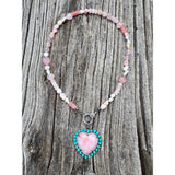 Pink Opal Hodgepodge Beaded Necklace with Diamond Clasp