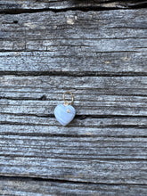 Mini Lace Agate Heart with Solitaire and 14k Gold Details