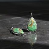 Chrysoprase and Diamond Pendants