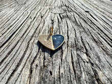 Half Black Enamel Half Diamond Heart Pendant