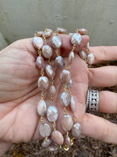 Pink Moonstone Beaded Necklace with Diamond Clasp