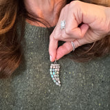 Pave Diamond and Opal Horn Pendant
