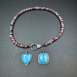 Spiny Purple Oyster Heishi Beaded Necklace with Diamond Clasp