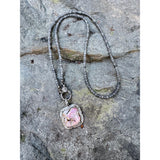 Grey Quartz Faceted Beaded Necklace with Diamond Clasp