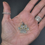 Two Tone Dog Paw Pave Diamond Pendant