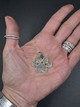 Two Tone Dog Paw Pave Diamond Pendant