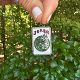 Pave Diamond and Enamel Mahjong Joker Tile Pendant