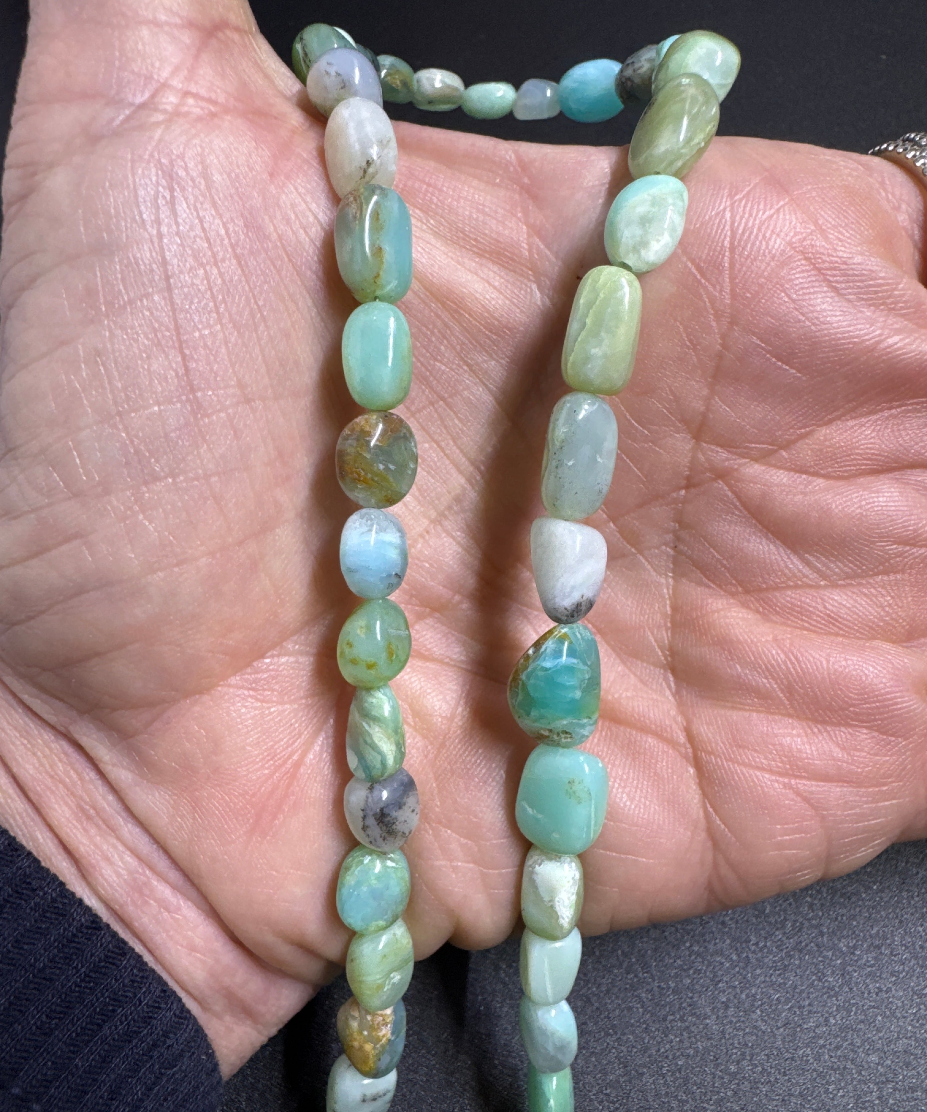 Peruvian Opal Nugget Necklace with Diamond Clasp