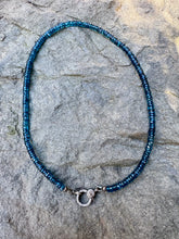 Apatite Beaded Heishi Necklace with Diamond Clasp