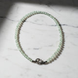 Prehnite Coin Beaded Necklace with Diamond Clasp