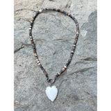 Australian Brown Bolder Opal Beaded Necklace with Diamond Clasp