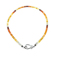 Mexican Fire Opal Beaded Necklace with Diamond Clasp
