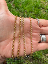 Small Gold Rolo Chain Necklace with Diamond Clasp