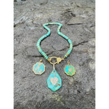 Iron Mountain Turquoise Pendant with Diamond Heart and Bail