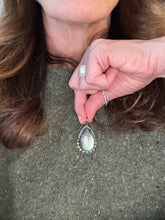 Teardrop Labradorite Pendant with Moonstone and Diamonds
