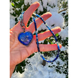 Afghanite Facted Beaded Necklace with Diamond Clasp