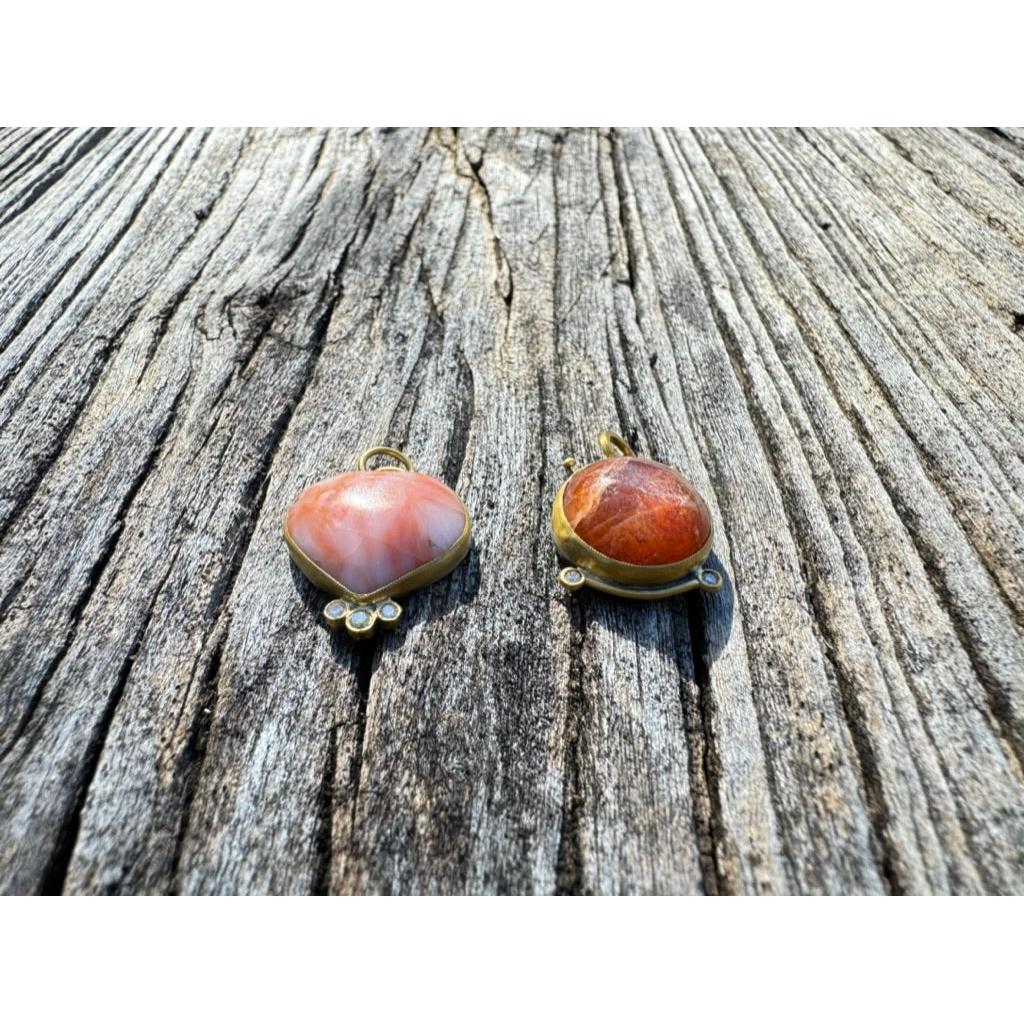 24k Gold and Gemstone Pendants