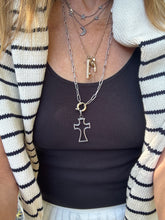 Open Pave Diamond Cross Pendant