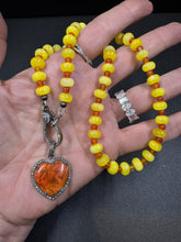 Two Color Way Beaded Necklace with Diamond Clasp