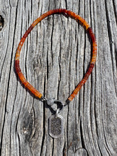Mexican Fire Carnelian Beaded Necklace with Diamond Clasp