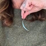 Pave Diamond and Turquoise Crescent Moon Pendant
