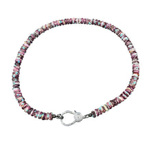 Spiny Purple Oyster Heishi Beaded Necklace with Diamond Clasp