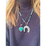 Grandidierite Ombré Beaded Necklace with Diamond Clasp