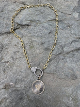 Gold Rounded Paper Clip Chain with Diamond Clasp