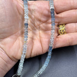 Aquamarine Ombré Beaded Necklace with Diamond Clasp