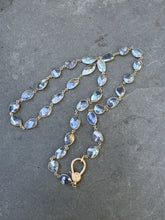 Mystic Labradorite Bezel Necklace with Diamond Clasp