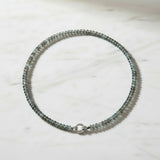 Copper Aquamarine Beaded Necklace with Pave Diamond Clasp