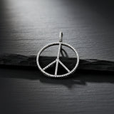 Pave Diamond Round Peace Pendant