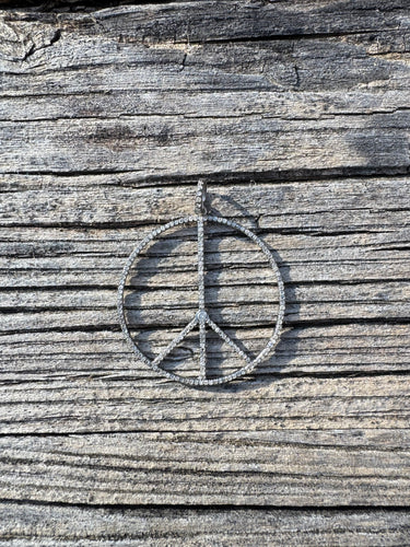 Pave Diamond Round Peace Pendant