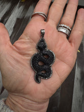 Hand Carved Bone Snake with Diamond Border